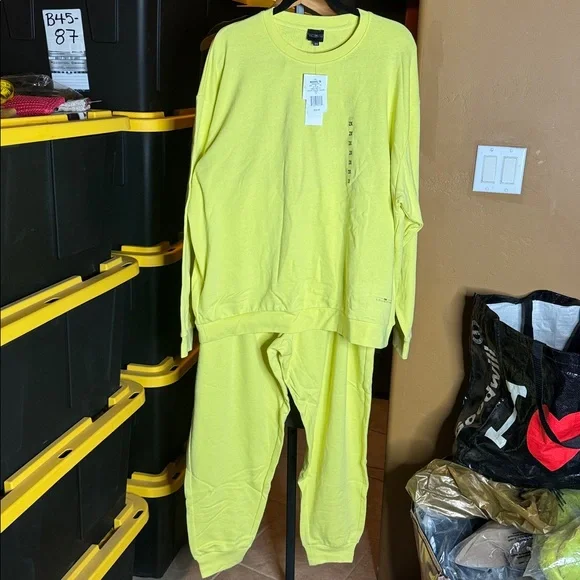 NWT PSK Collective Canary Yellow Sweatshirt & Joggers Set Size 2X | Athleisure - Picture 3 of 8